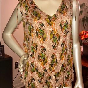 French Connection hummingbird blouse large